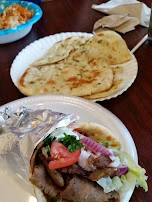 Garlic Naan and Lamb Gyro